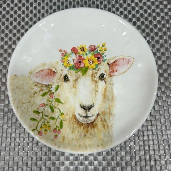 Grace Fine Ceramic Home Easter Animal & Flower Print Plate & Bowl 4Pc Set OS - Picture 11 of 11
